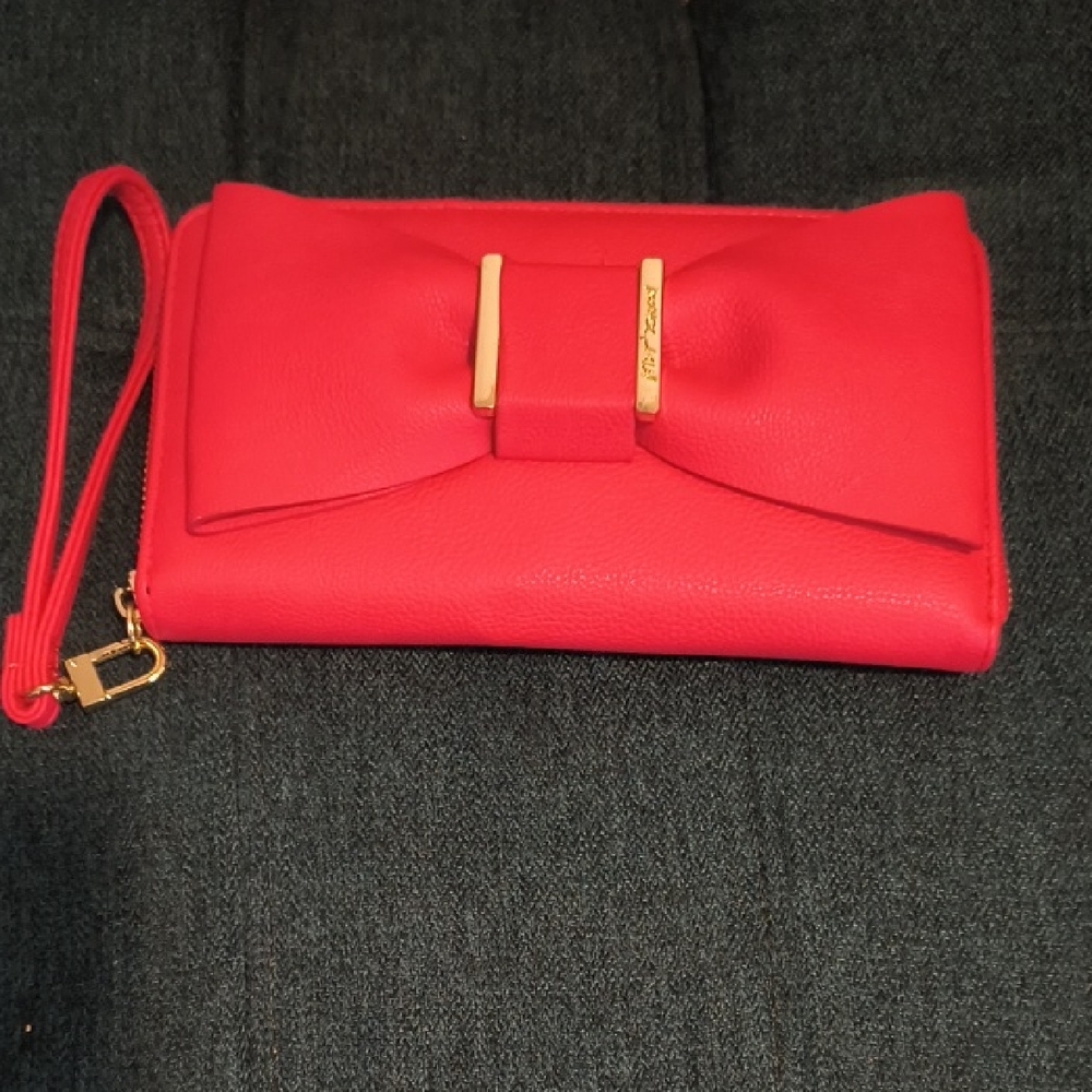 Betsey Johnson | Bold Red Wallet with Gold Details